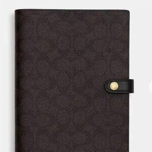 Coach Dark Brown Leather Notebook